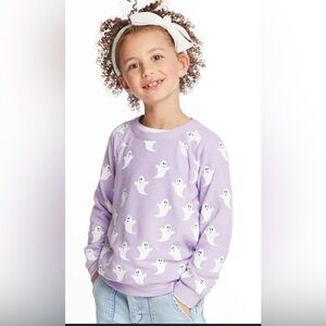 NWT chaser Purple Happy Ghost Pullover Sweatshirt Sz 6